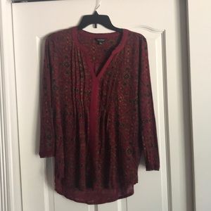Lucky Brand Burgundy Patterned Tunic